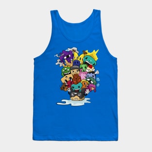 fu-cube and Freind Monster Colored Doodle Tank Top